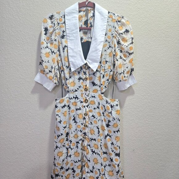 Anthropologie Maeve Puff Sleeve Printed Cutout Mini Dress Size s - Picture 7 of 16